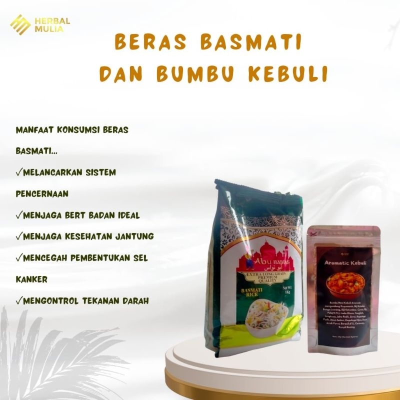 

Paket Beras Basmati 1 kg & Bumbu Kebuli, Briyani |Original|Murah