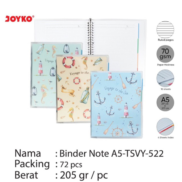 

Map Binder Note A5 B5 seri Pelaut A5 / B5-TSVY-522 dan 146 Joyko