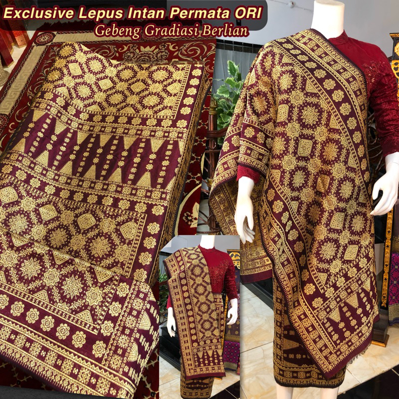 Super Spesial Exclusive Songket Lepus Intan Permata Berlian Gebeng ORI/ Songket Tenun Palembang asli