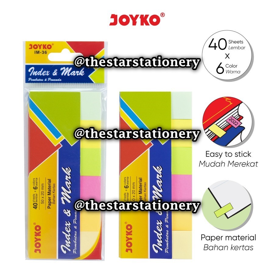 

(1 Set) GROSIR Pembatas Memo Joyko IM-36 Kertas Kotak 6 Warna / Index & Mark Penanda Pembatas Joyko IM36 Kertas / Penanda Joyko IM 36