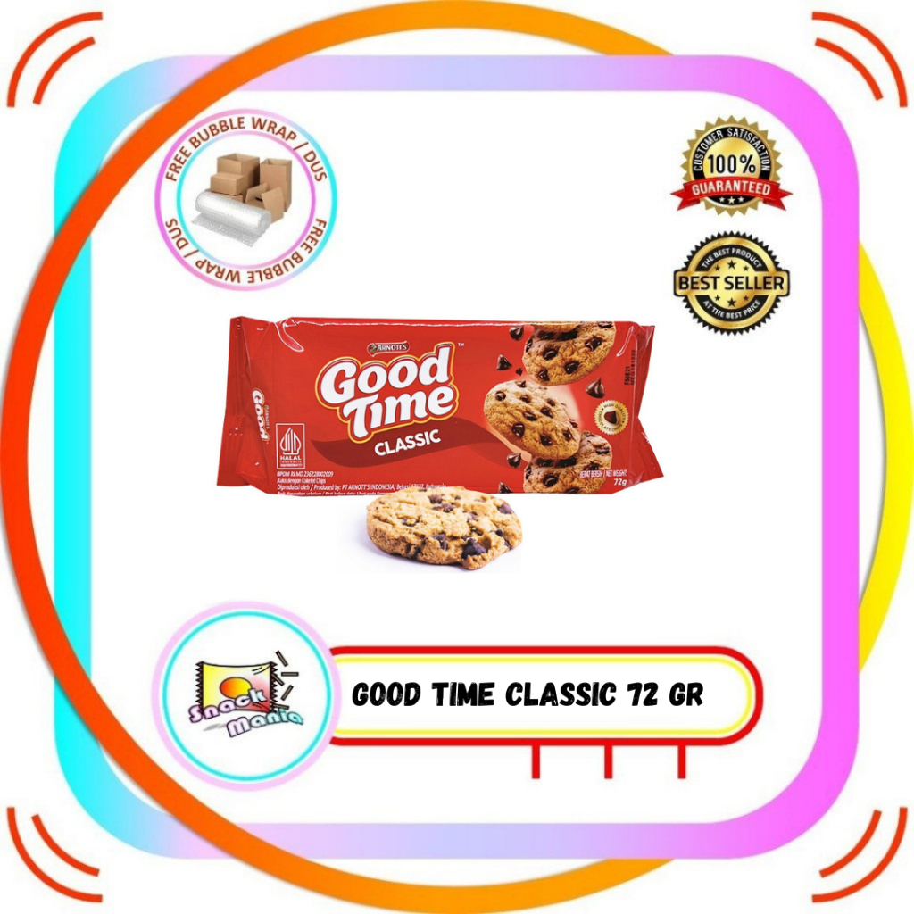 

Good Time Chocolate CLASSIC Chocochips Cookies 72 gr Kukis Coklat