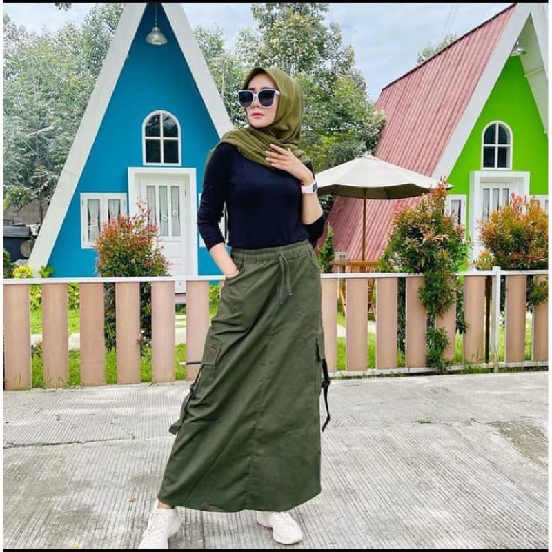 ROK CARGO/ROK REMAJA PREMIUM/ROK PANJANG KEKINIAN TRENDY KOREAN STYLE