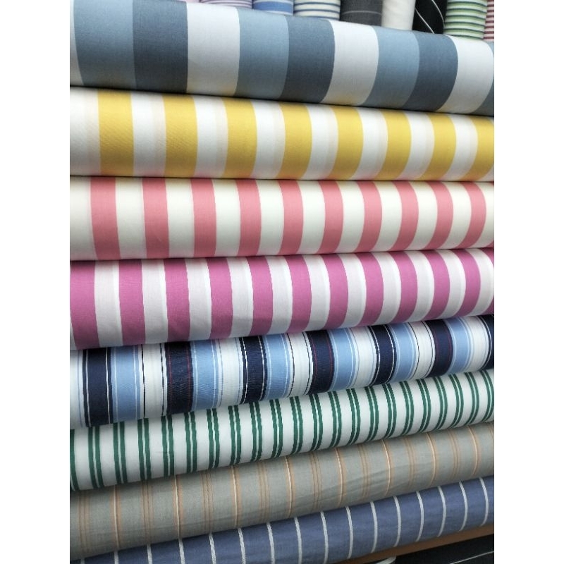 kain katun italy salur kemeja gamis atasan tunik