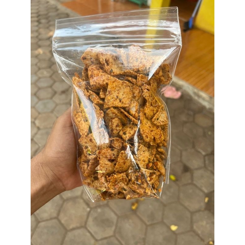 

KRIPIK BASRENG TIPIS Pedas daun jeruk 250 gram