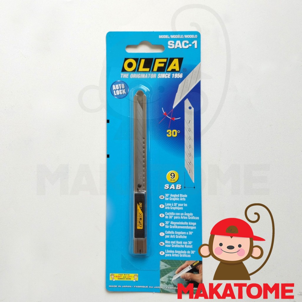 

Olfa SAC-1 9mm angled blade graphic cutter 30 derajat 9 mm SAC1 japan