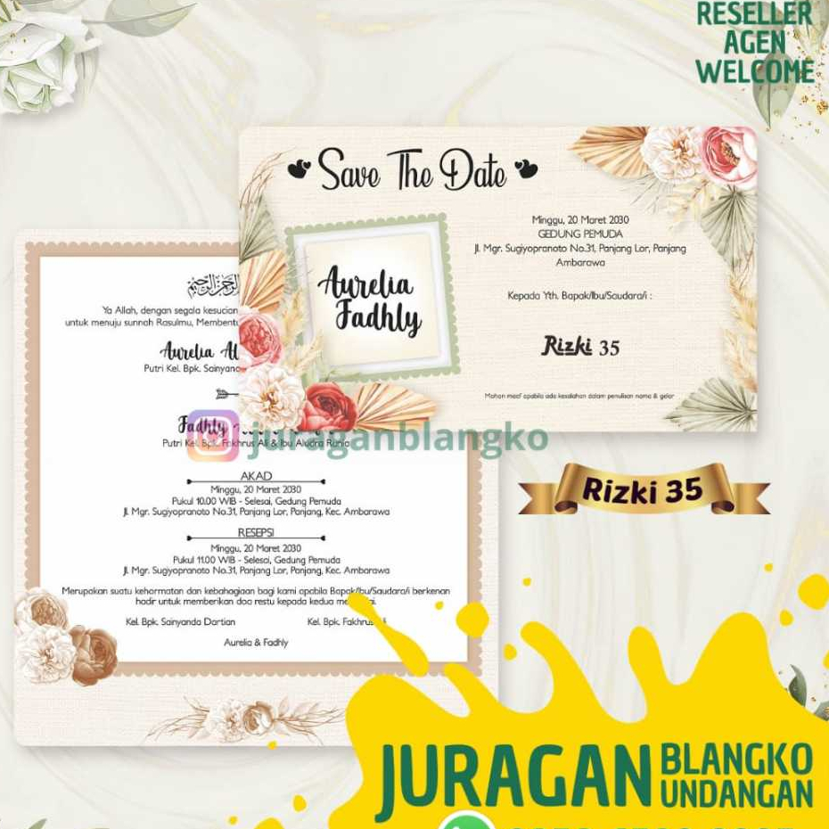 Blangko Undangan Rizki 35 Kosong Murah | Juragan Blangko Undangan