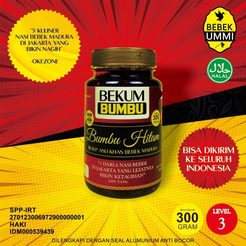 

BEBEK UMMI - BUMBU HITAM KHAS MADURA Ukuran 300gr (Level 3/Super Pedas)