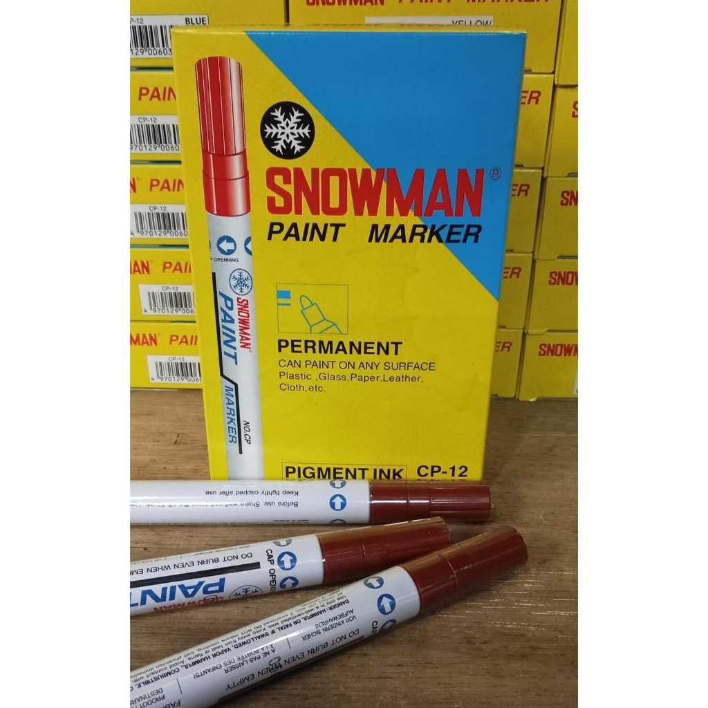 

Spidol Permanent Paint Marker Snowman Coklat Isi 12 Pcs