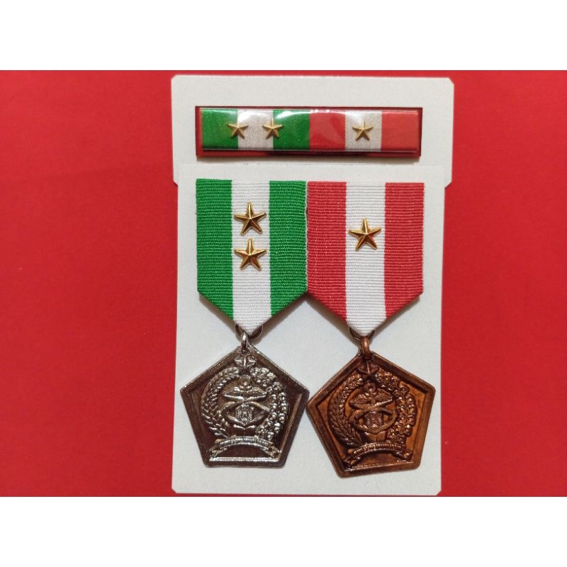 SATYA LENCANA PDH DAN PDU MENWA (4 + 2 TAHUN) 1 SET 2 PITA 2 MEDALI