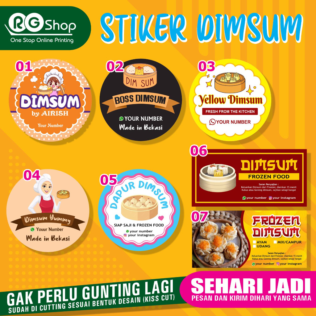 

STIKER LABEL MAKANAN DIMSUM FROZEN FOOD ANTI AIR ANTI MINYAK