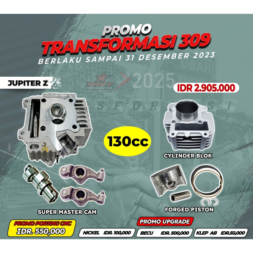PAKET BORE UP JUPITER Z | 130 CC | BRT