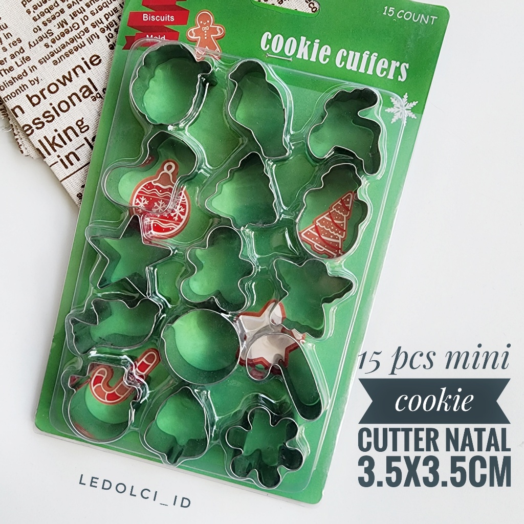

SET COOKIE CUTTER NATAL CHRISTMAS CETAKAN KUE NATAL (1 SET=ISI 15 PCS)