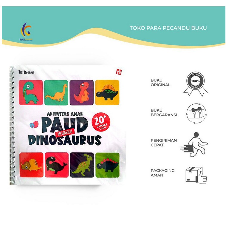 Buku Aktivitas Anak - Aktivitas Paud Mewarnai Dinosaurus - Tim Redaksi - Cikal Aksara - Bukukaluku