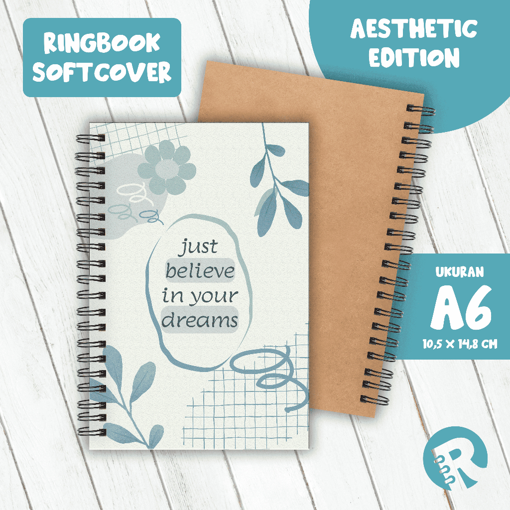 

Ringbook Softcover A6 Buku Catatan Garis/Polos Tema Quote Aesthetic Pastel Part 1