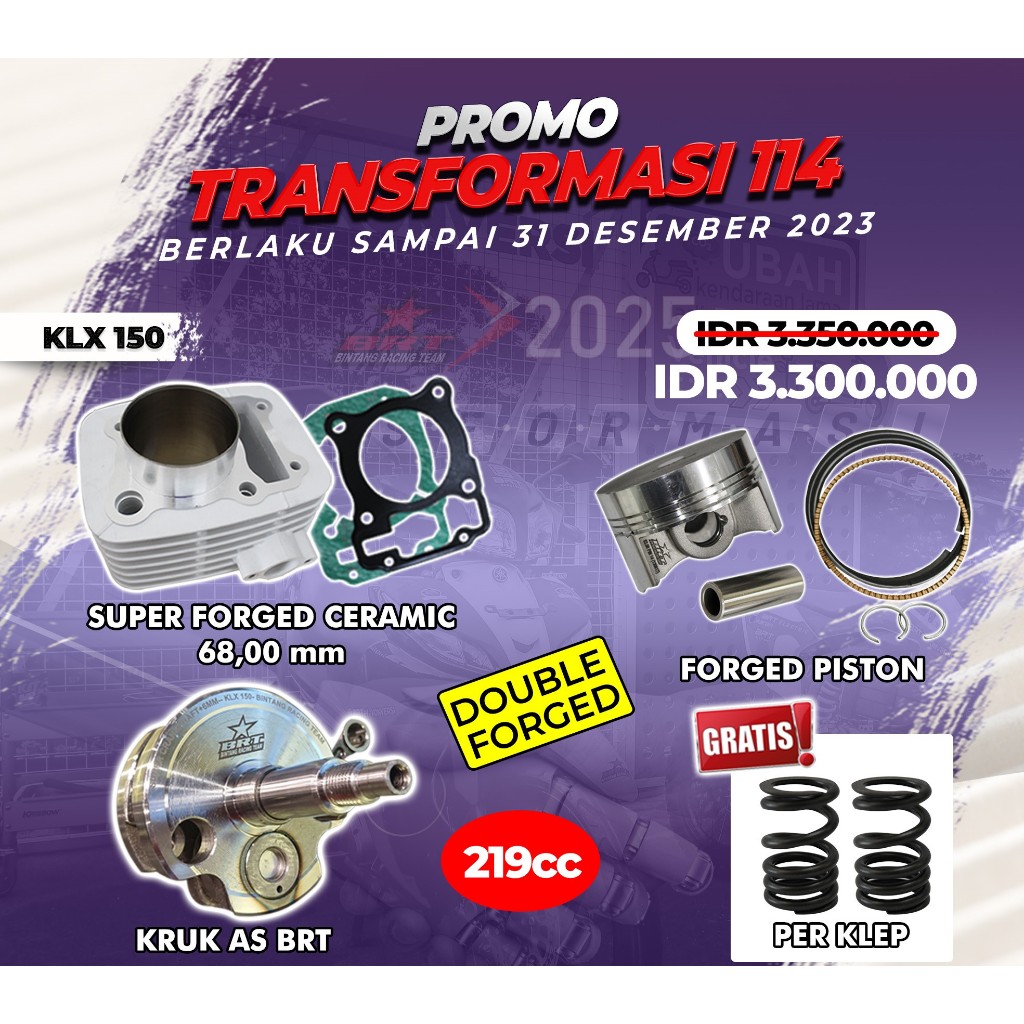 PAKET BLOK PISTON KLX 150 | BRT