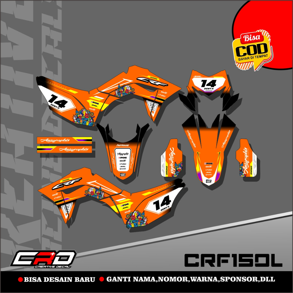 DECAL HONDA CRF 150L DECAL KLX BF DECAL KLX S DECAL WR DECAL CRF 150L