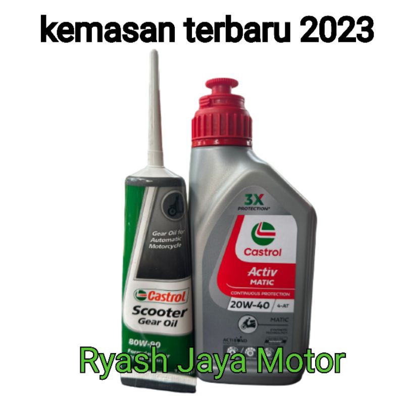 Paket oli mesin matic castrol active + gardan oli for all matic honda/yamaha/suzuki