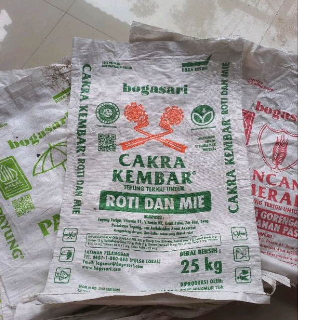 sak bekas 25kg karung tepung 1xpakai