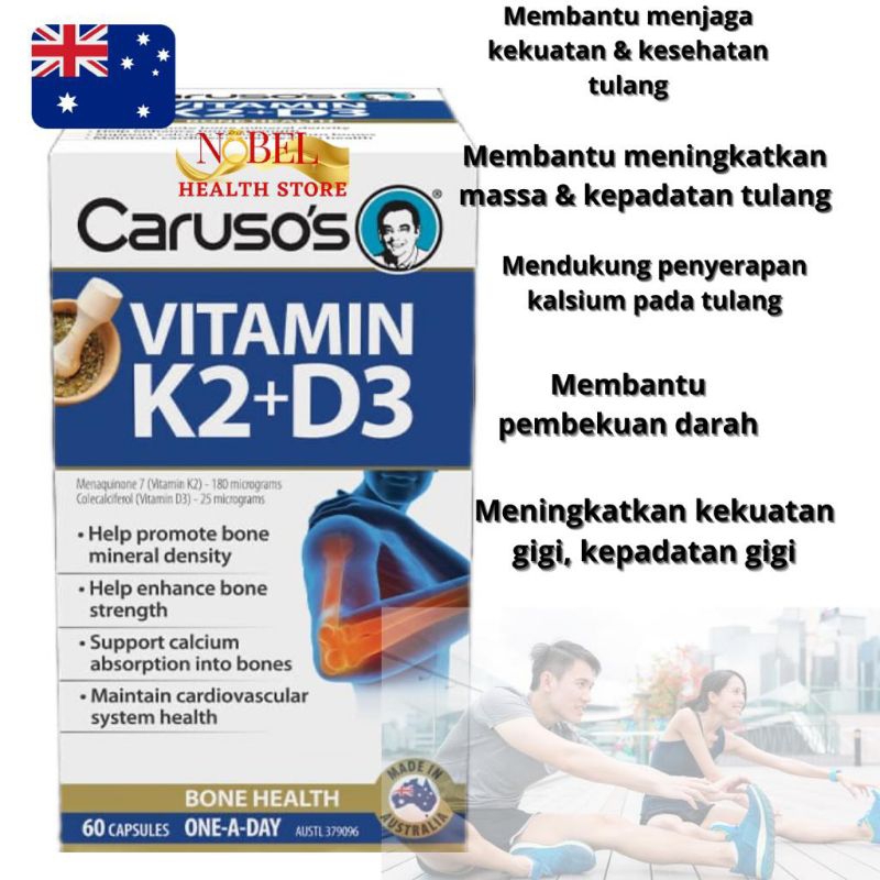carusos vitamin k2 + d3 60 capsules