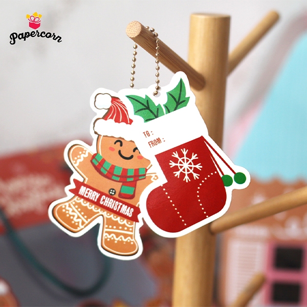 

10 Pcs Gift Tag Natal Sepatu & Gingerbread