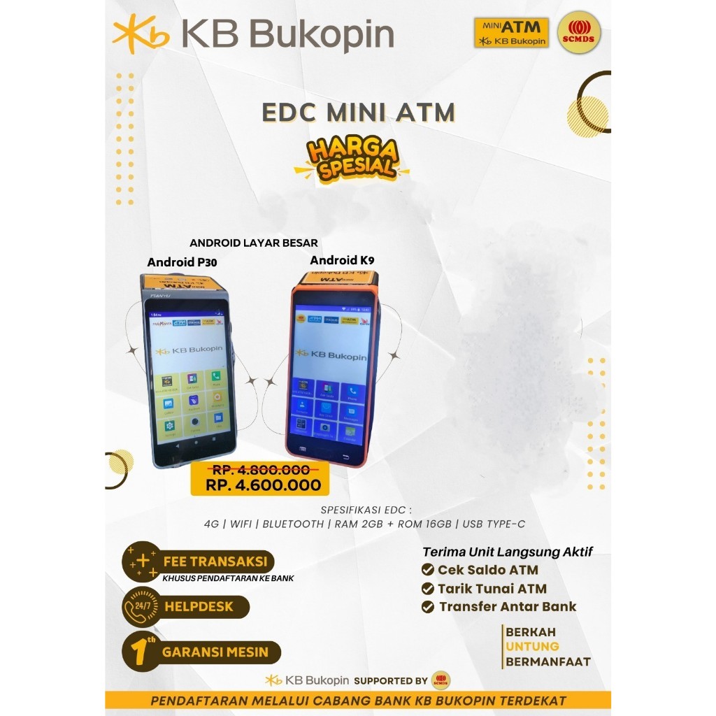Mesin EDC Mini ATM KB Bukopin Terbaru 2023
