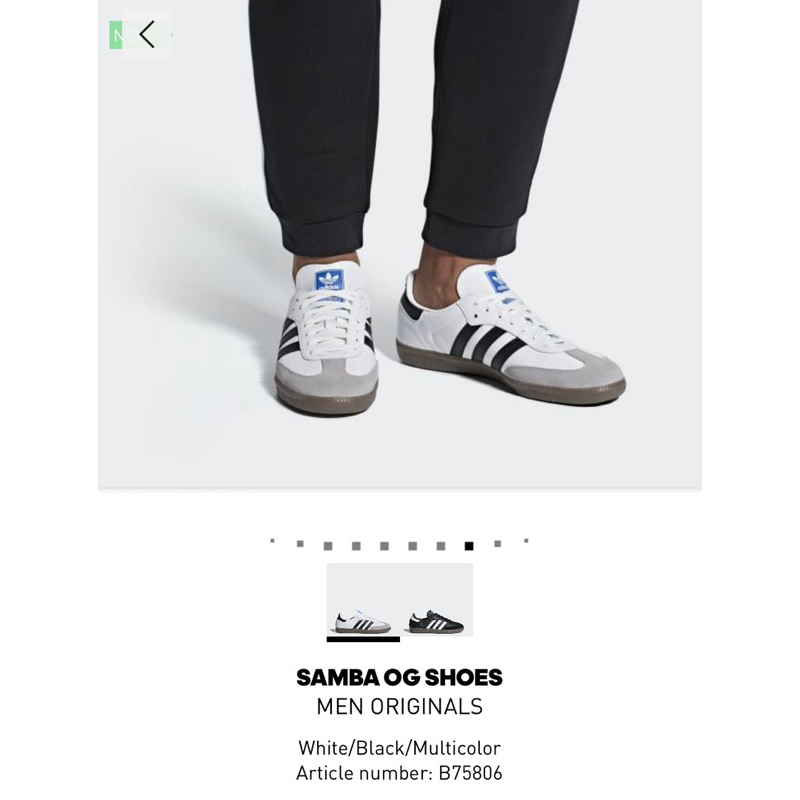 sepatu adidas samba og putih strip hitam