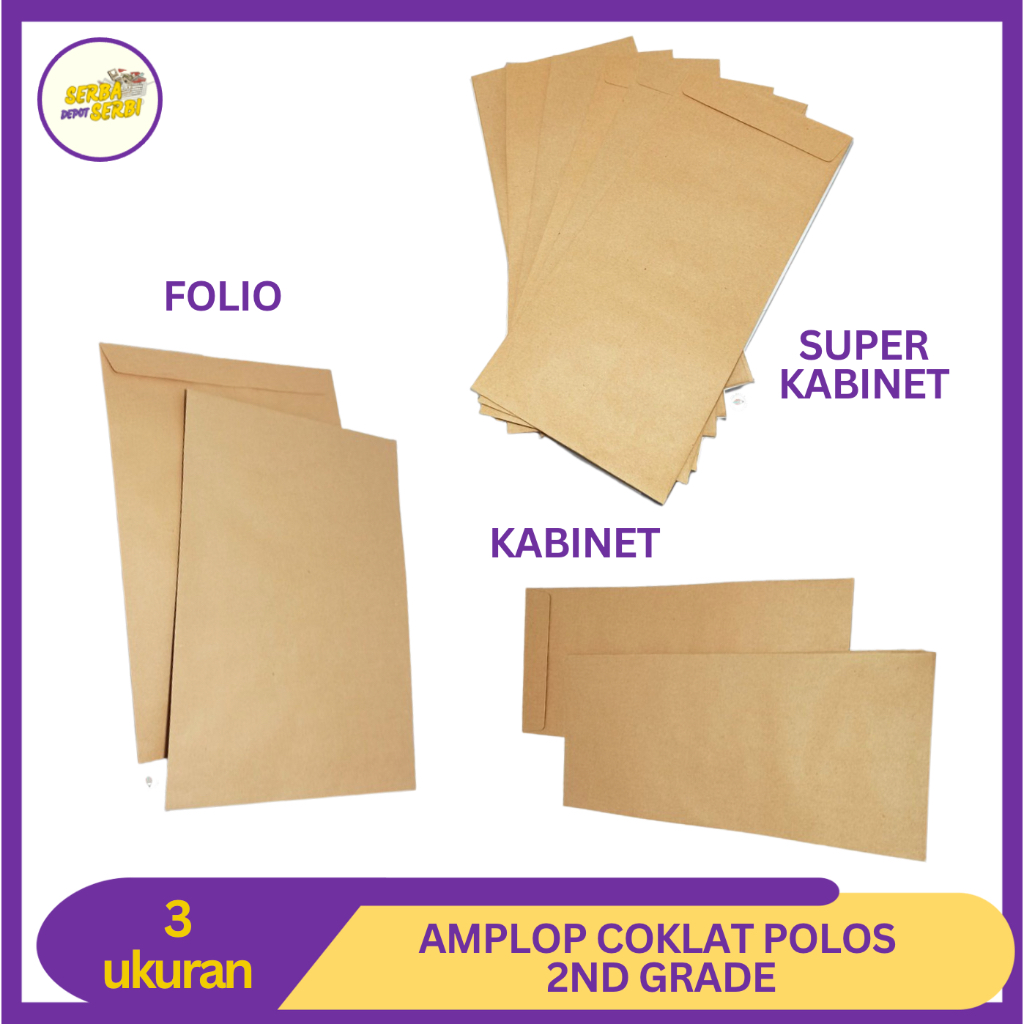 

Amplop Coklat Gaji Super Kabinet Folio Non-Seal 1 Pak isi 100 Lembar DSS