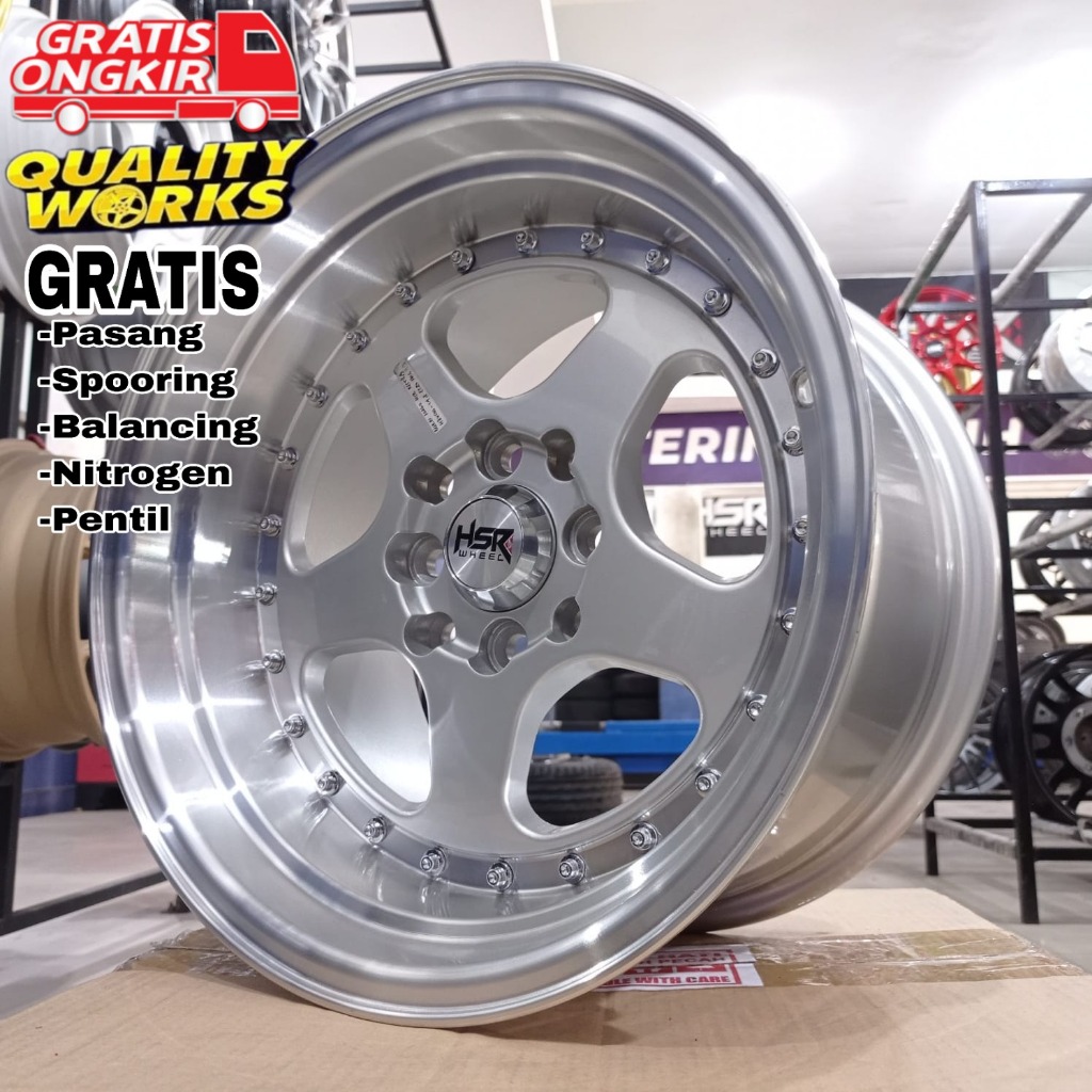 Velg Mobil Celong R15 Lebar 8/9 Lobang Baut 4 Et20 Hsr Whee Burn