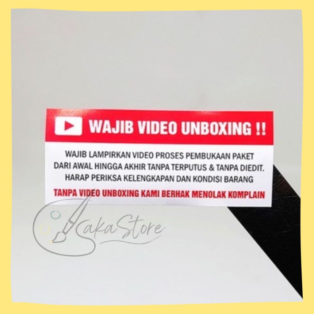 

[READY STOCK] STICKER WAJIB VIDEO UNBOXING PAKET