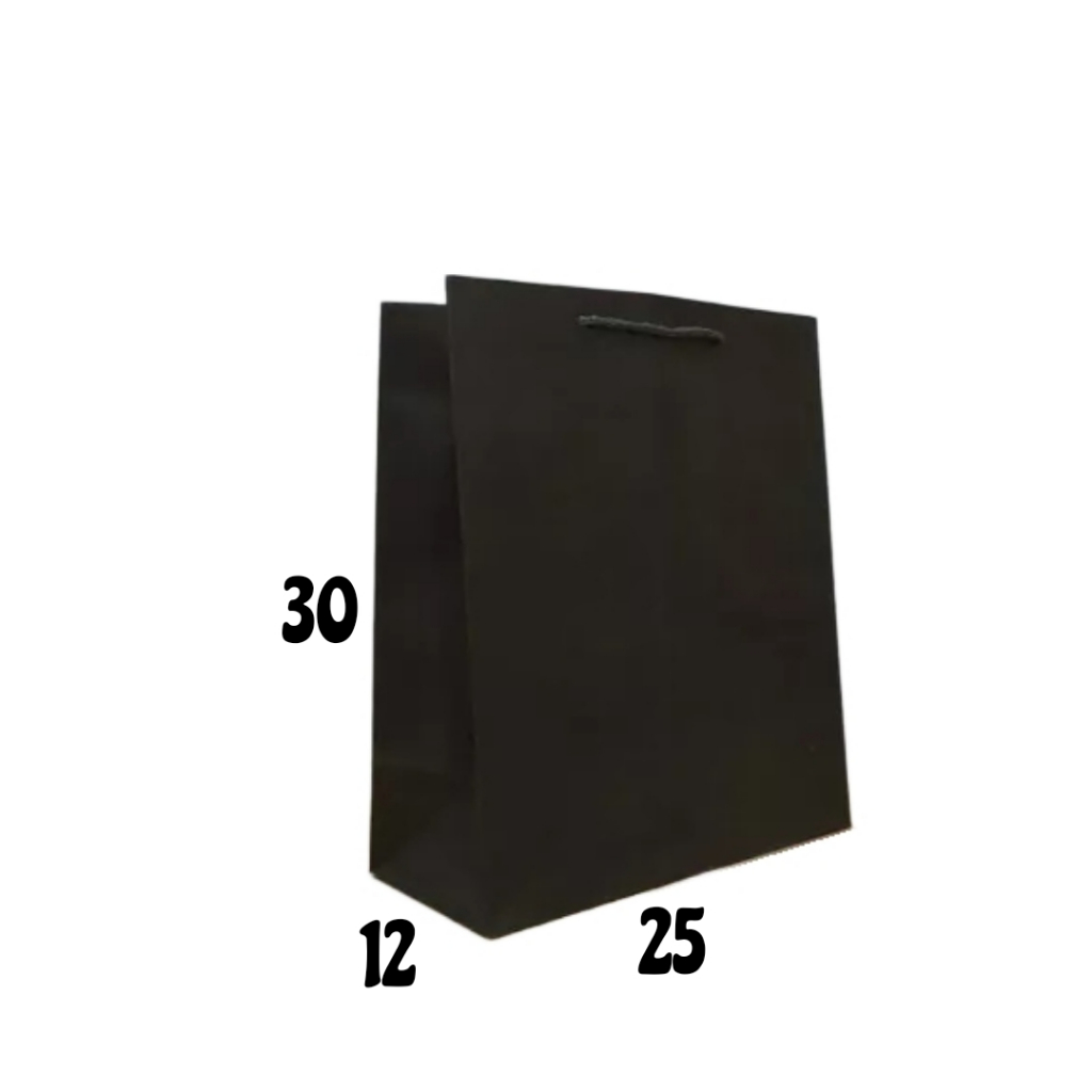 

[BISA SATUAN] Paper Bag Hitam Polos Ukuran 25x12x30