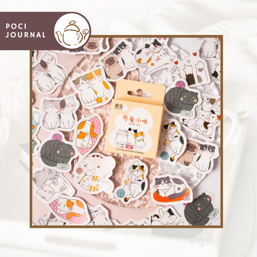 

Stiker [46pcs] Kucing Lucu/ Sticker Cat /Journal/Bujo/Planner/Scrapbook