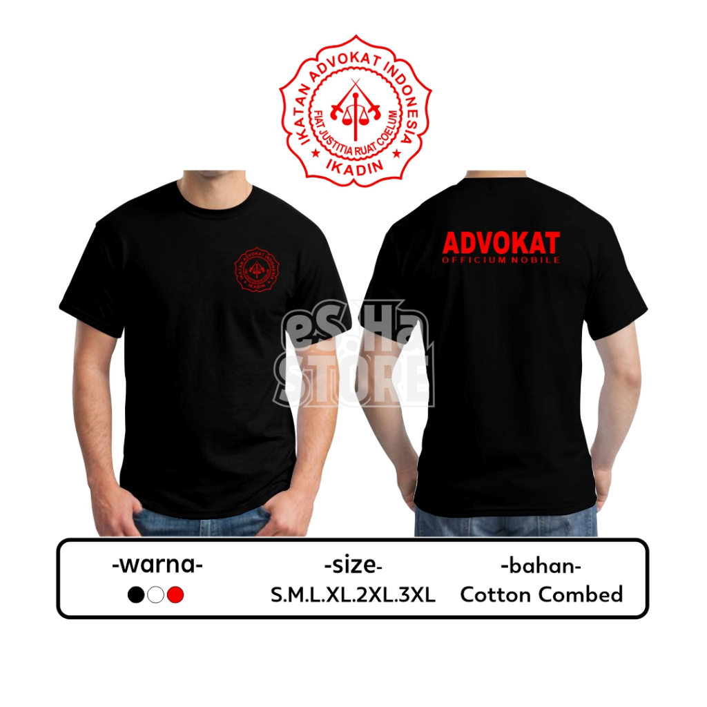 Tshirt Kaos IKADIN Ikatan Advokat Indonesia Lawyer bahan cotton combed premium
