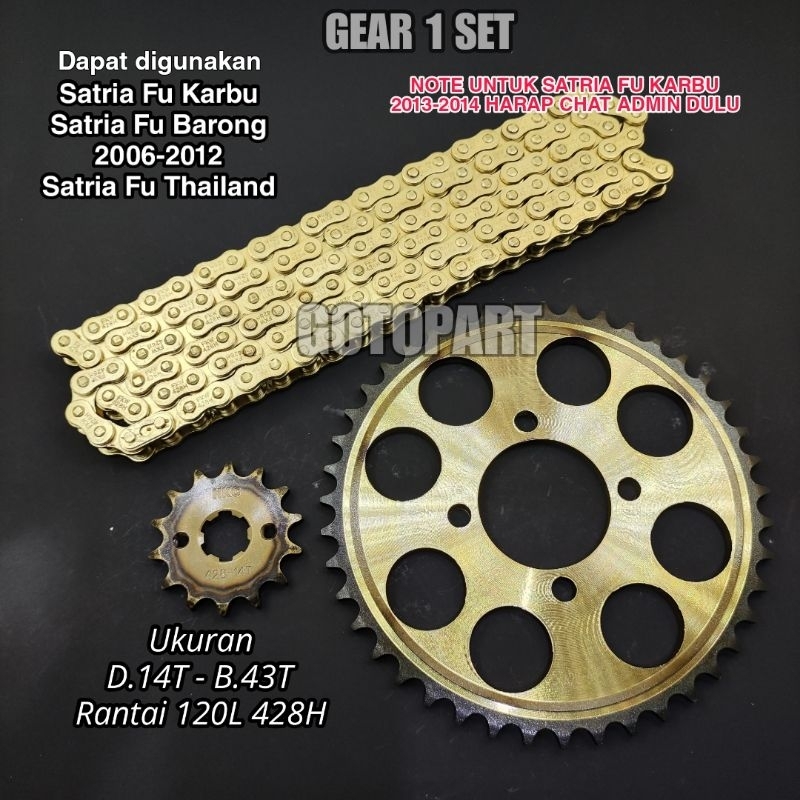 Gear Gir set Satria Fu Karbu satria Fu barong 2006-2012 gearset girset model sss satria Fu karbu