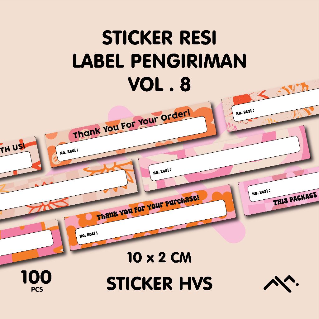 

[100 PCS] Sticker Resi Retro | Sticker Resi Pengiriman Shopee | Label Pengriman Vol. 8