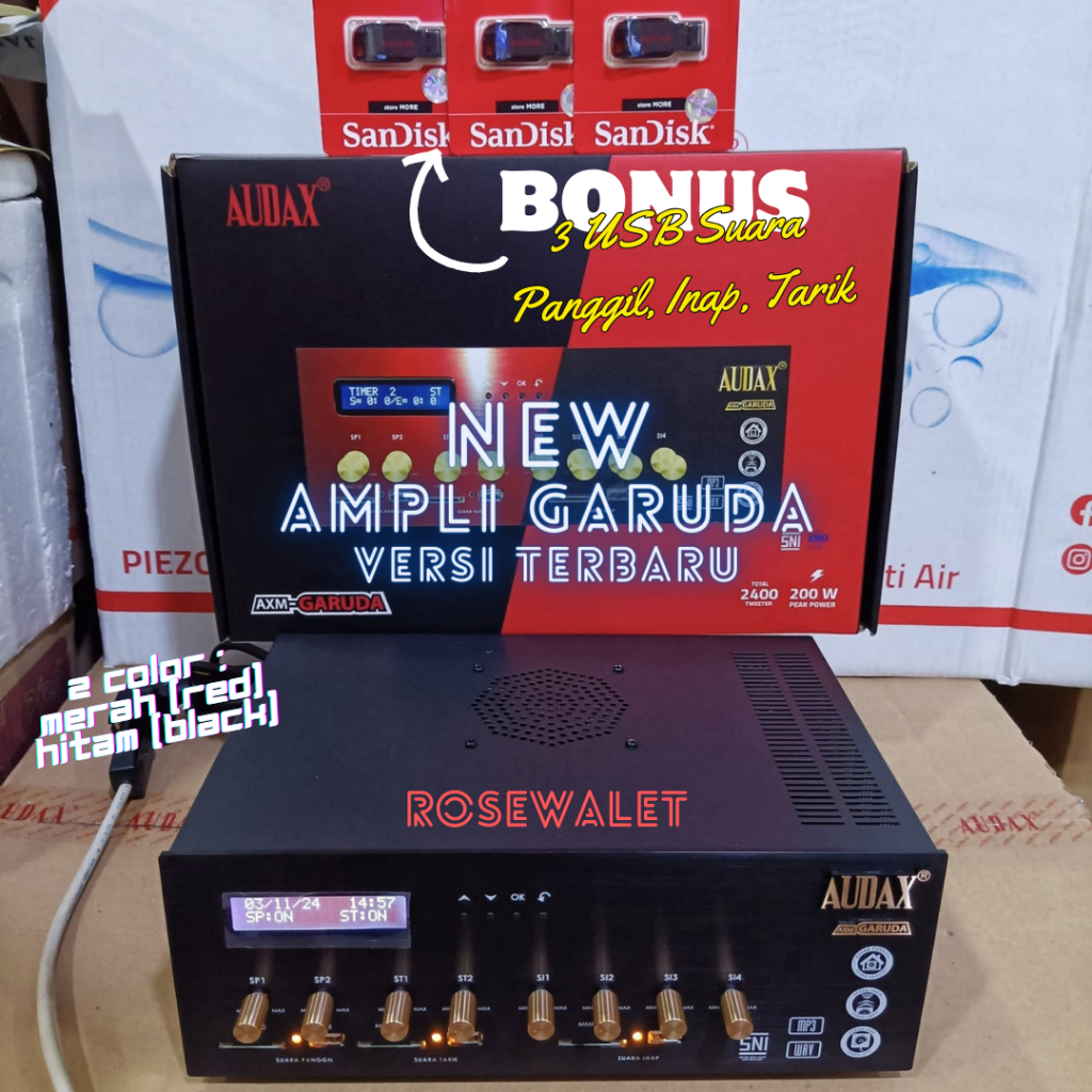AUDAX AMPLI AXM GARUDA VERSI TERBARU ORIGINAL + 3 SUARA PANGGIL, INAP, TARIK