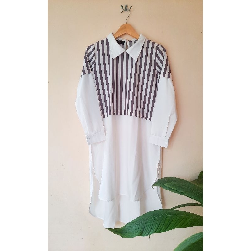 [PRELOVED] Baju/Atasan/Tunik Line Mix Polos Esemel