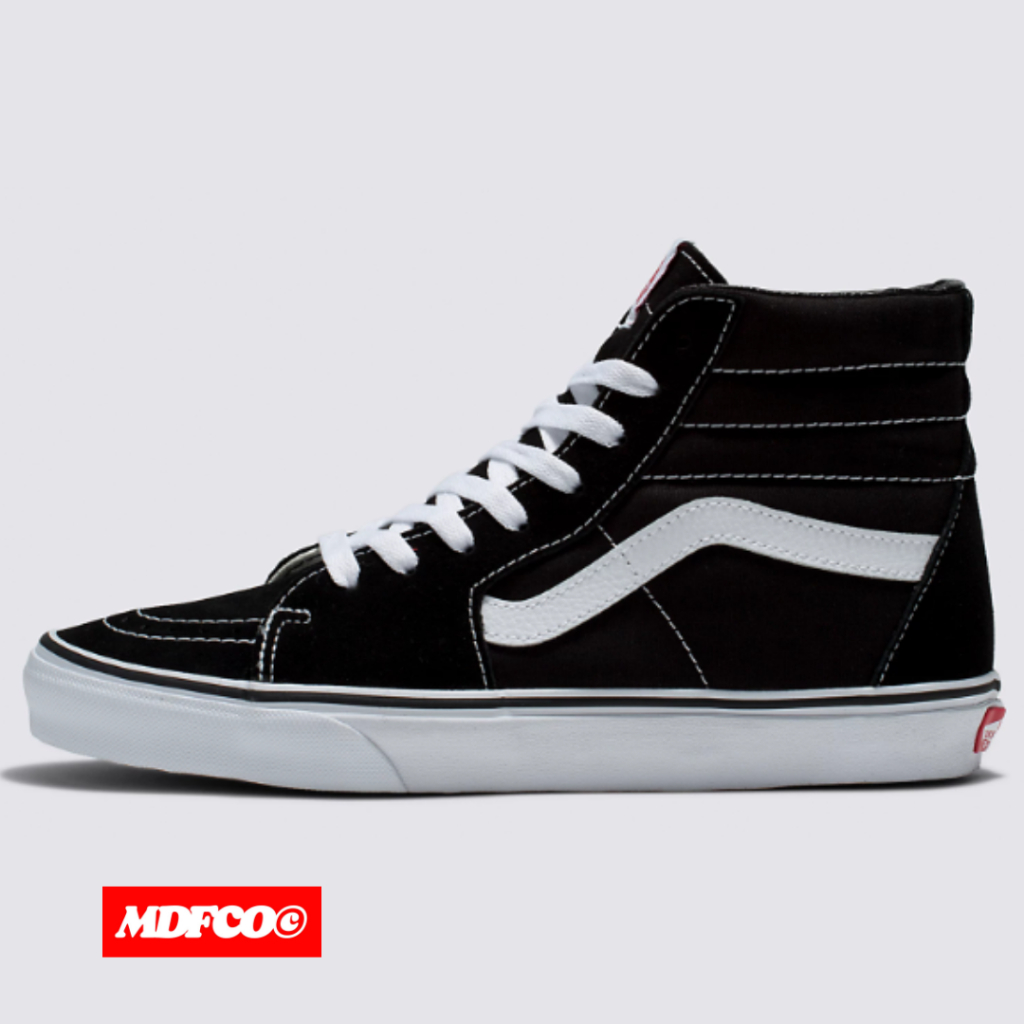 Vans Sk8 Hi Classic | Black White | Sepatu Pria Wanita | BNIB