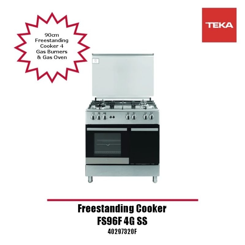 TEKA KOMPOR GAS FREESTANDING COOKER FS96F 4G SS STAINLESS