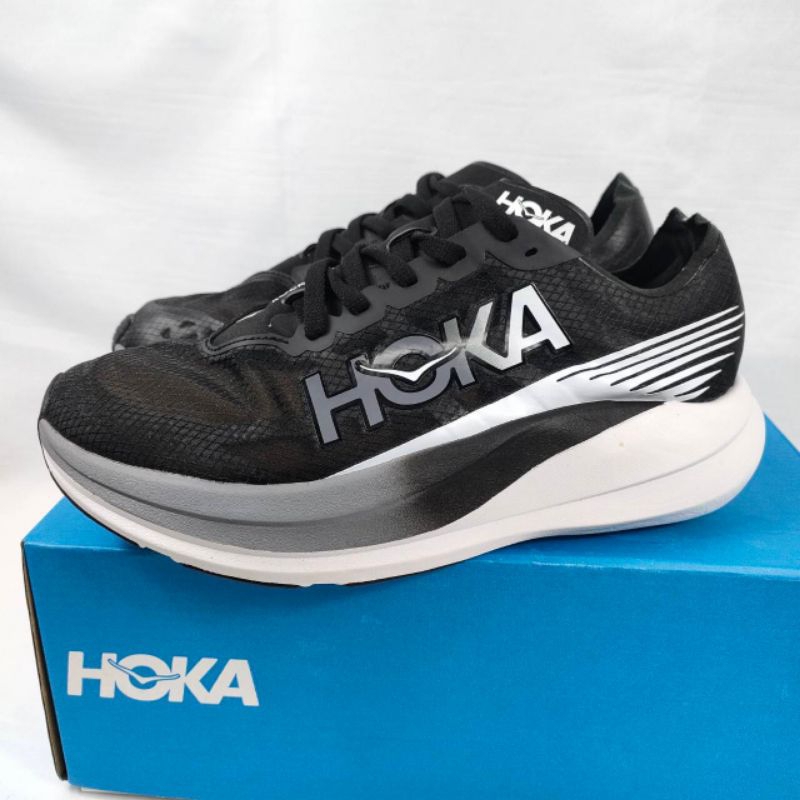 HOKA ROCKET X2 BLACK WHITE