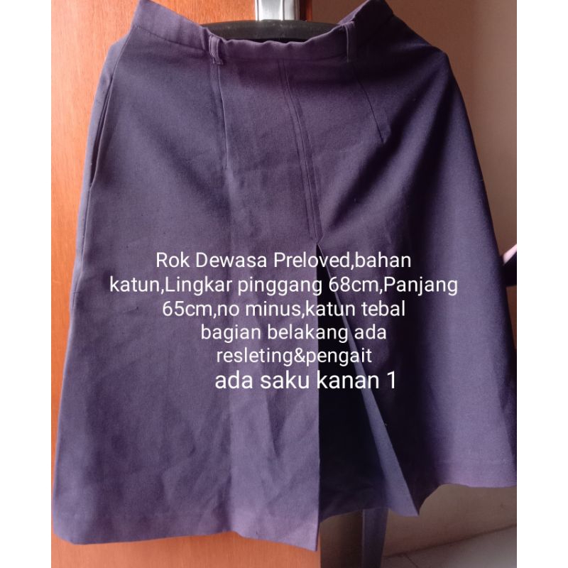Rok Pendek di bawha lutut/Rok Span Katun/Rok Kerja Span Tebal Dewasa Wanita/Rok Wanita Murah Bekas P
