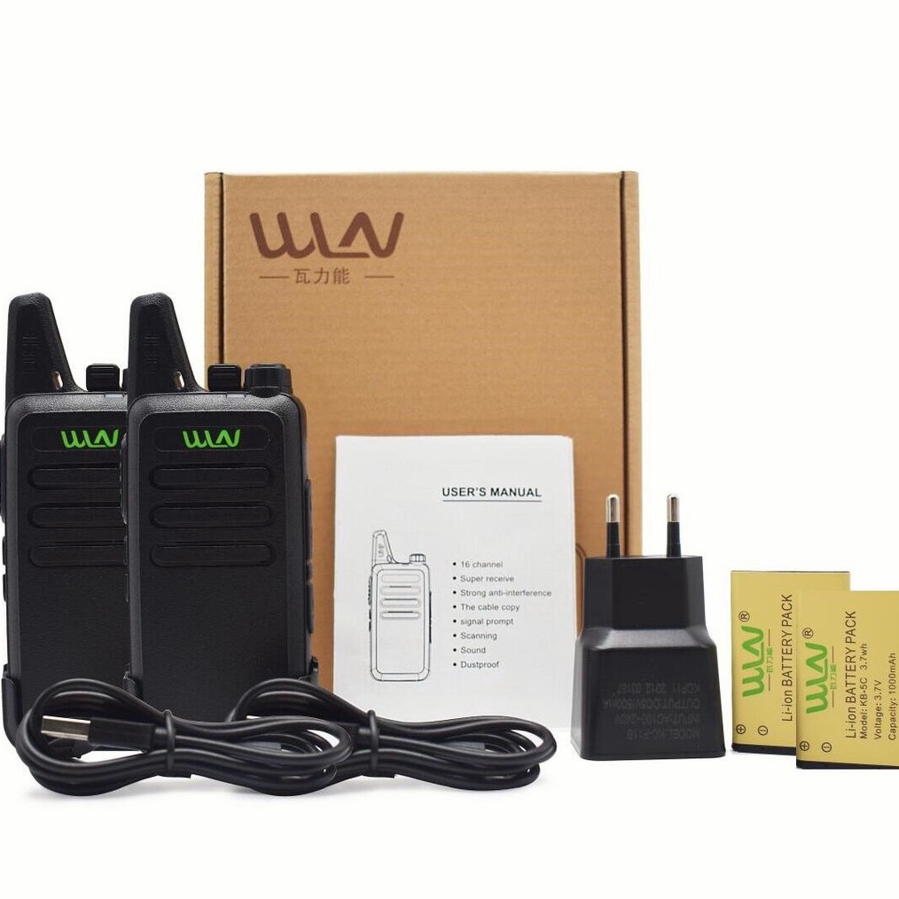 STAR BRANDS Sepasang HT WLN KD - C1 HT UHF Free Handsfree Lengkap KD-C1 WLAN ORIGINAL isi 2pcs walki
