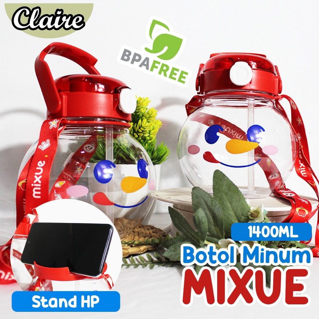 Botol Minum Mixue / Botol Mixue Snow King Bahan Plastik Tumblr Wang 1400ml