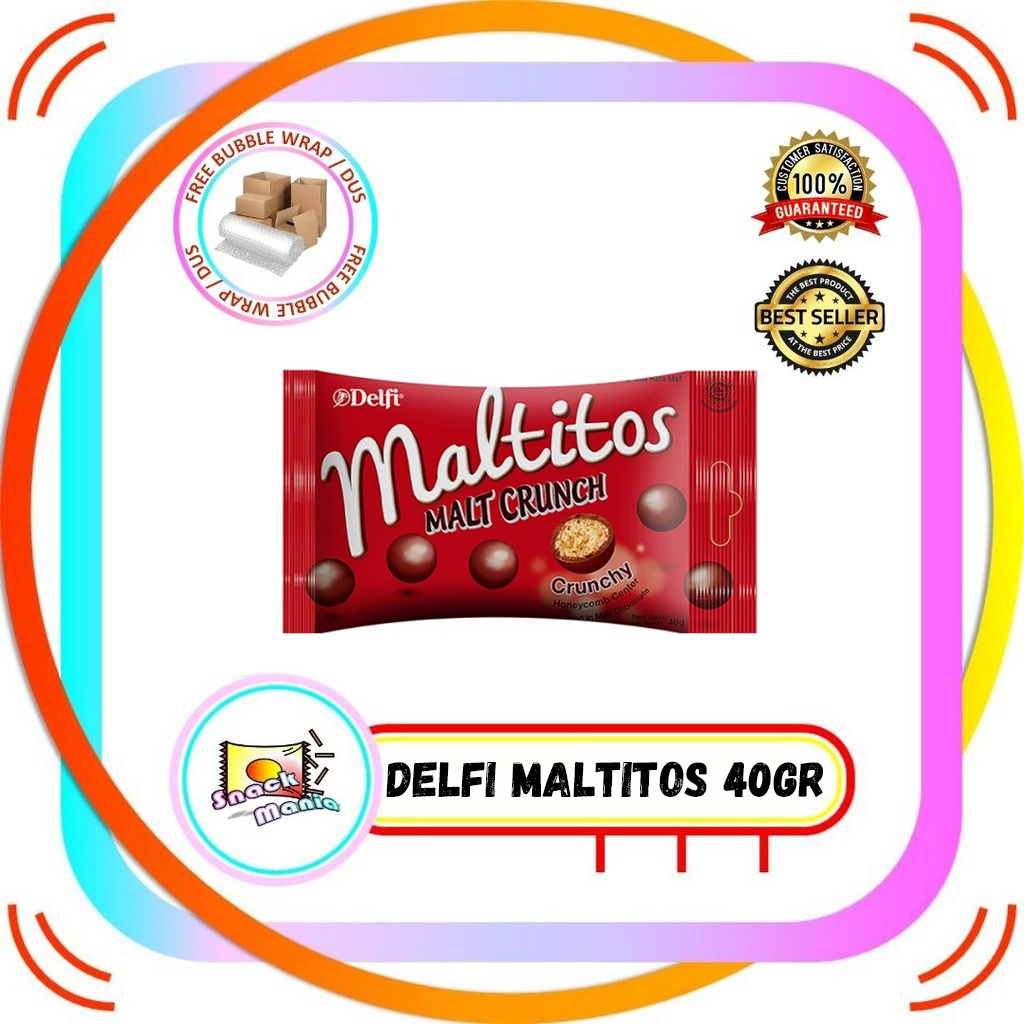 

Delfi Maltitos Malt Chocolate Crunch Cokelat Crunchy 40 gr