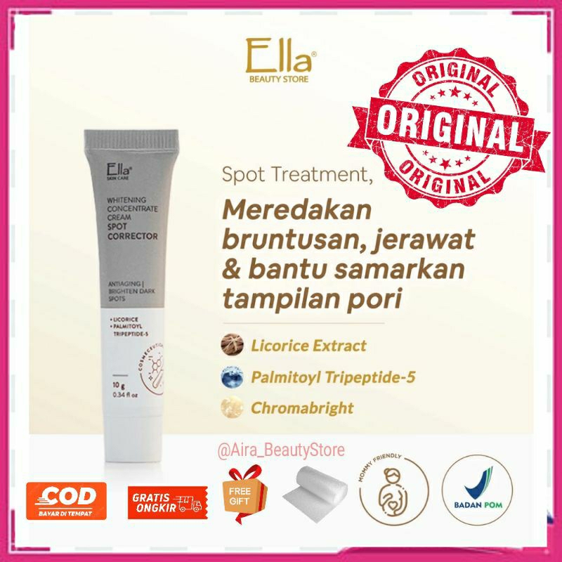 Whitening Concentrate Cream Spot Corrector, Krim Malam Flek Ella skincare