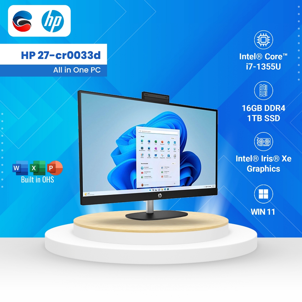 HP PC AIO 27 CR0033D Intel Core I7 1355U 16GB 1TB WIN11 Black 90J65PA