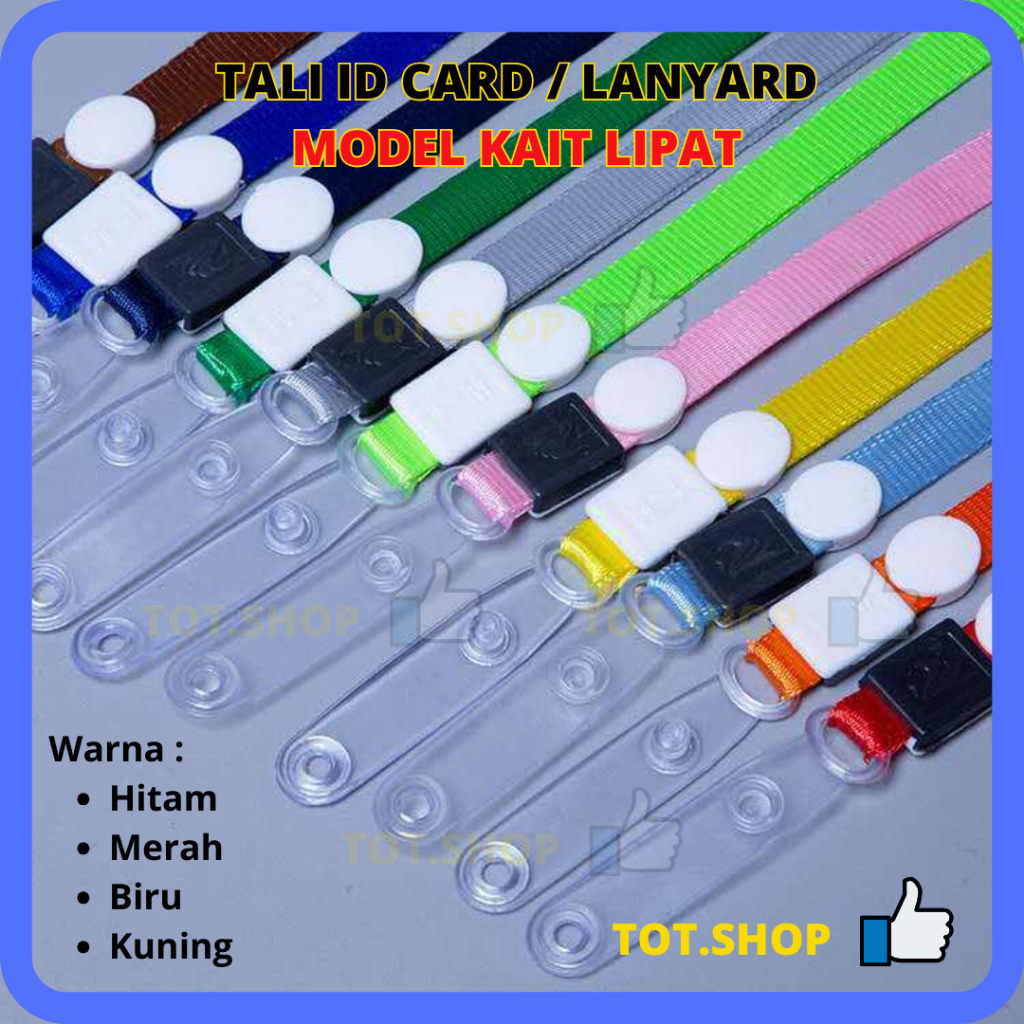 

LANYARD TALI ID CARD Model Kait Lipat Lanyard Jepit Karet Tali Nylon Name Tag Karet Lipat