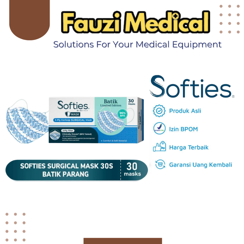 Masker Surgical Softies 30 Motif Batik