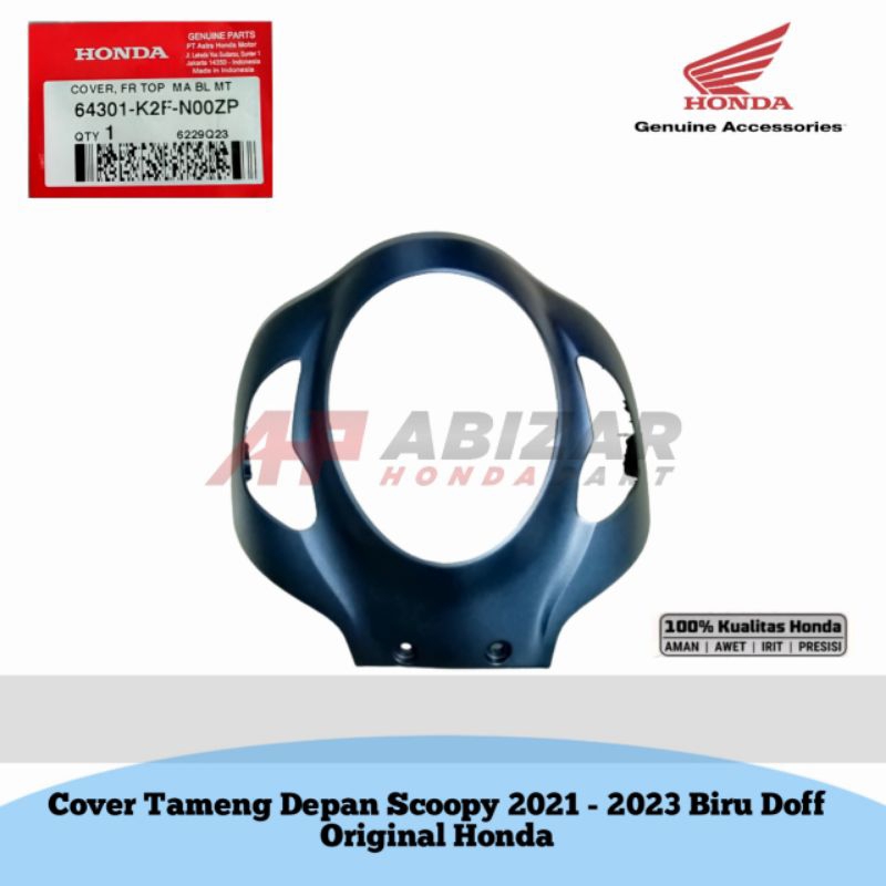 64301-K2F-N00ZP Cover Tameng Depan Scoopy 2021 - 2023 Biru Doff Original Honda Resmi