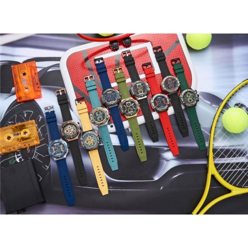 Jam Tangan Pria T5 4046 H4046G Original Chrono Stopwatch Rubber Strap