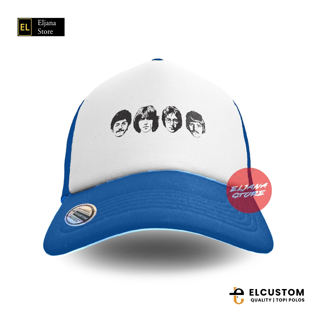 Topi The Beatles Biru / Topi Band / The Beatles Biru / Topi Jaring Distro / Topi Premium / Topi Sabl